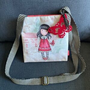 Gorjuss Santoro Shoulder Crossbody Bag Flat Girl Little Girl 8"x 8"